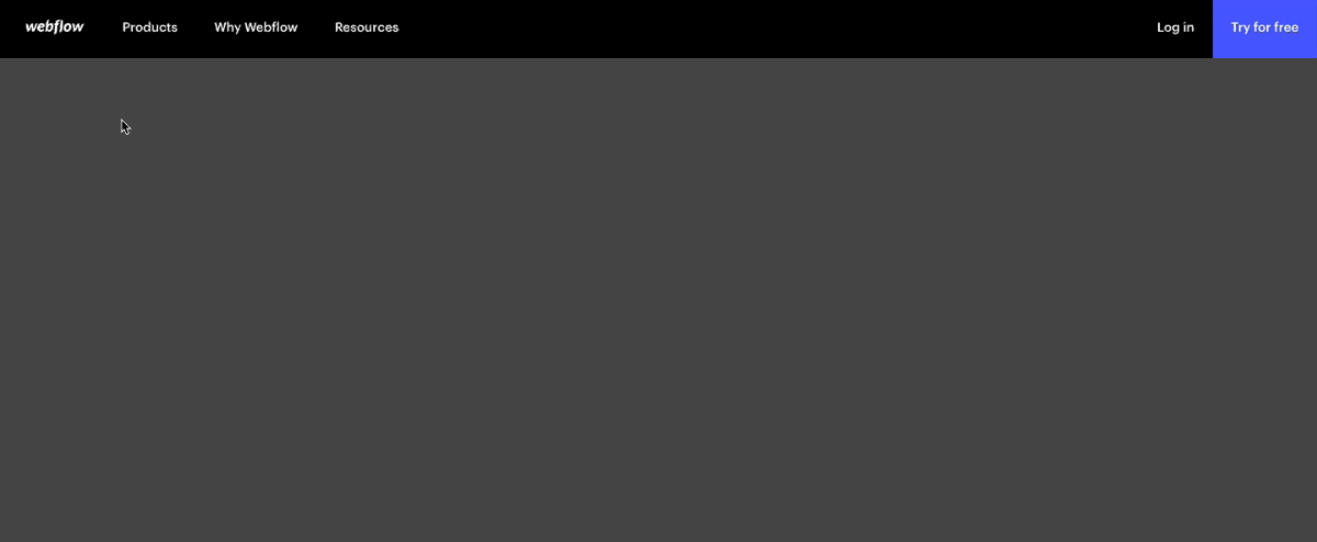 An earlier iteration of the new navigation — which you can open up in Webflow to see how it’s built.