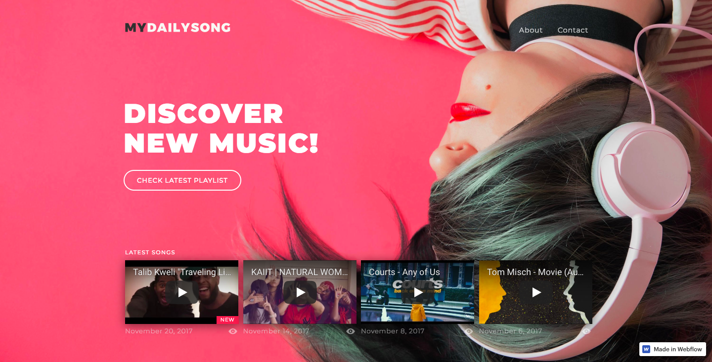 My Daily Song homepage