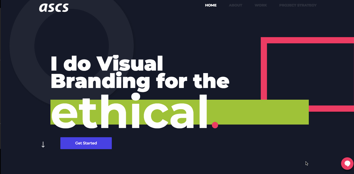 ASCS visual branding agency homepage