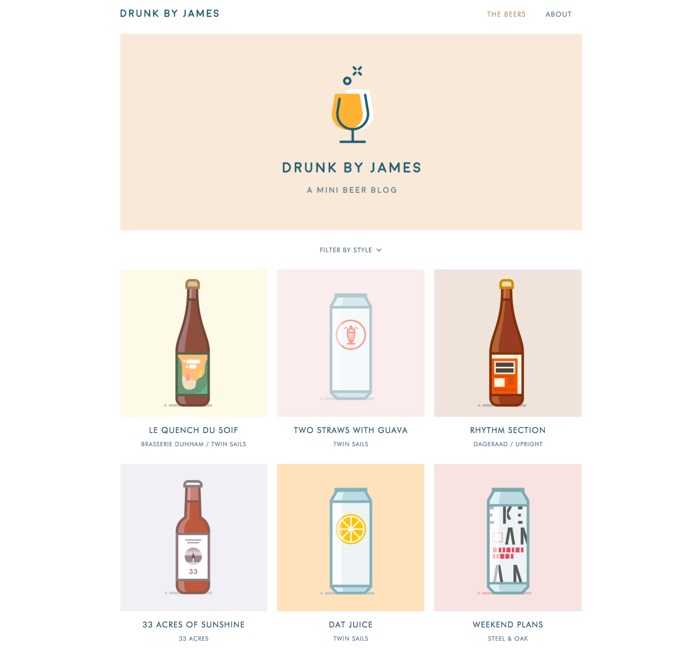 Drunk by James landing page.