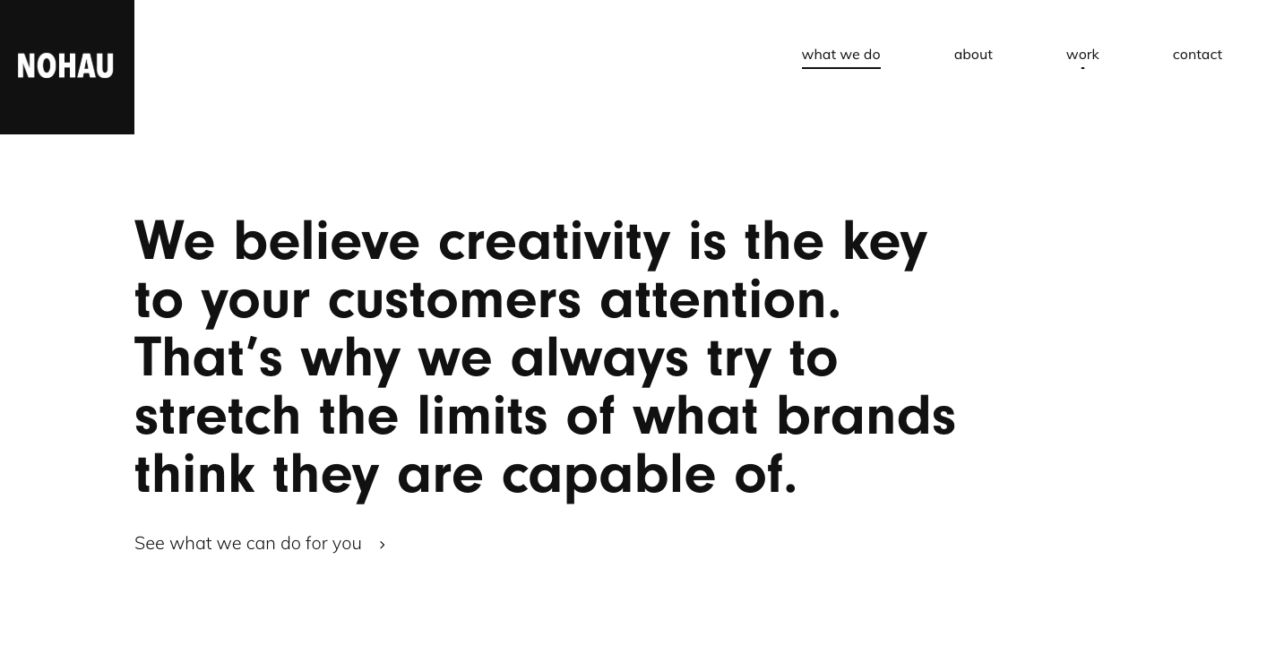 NOHAU landing page.