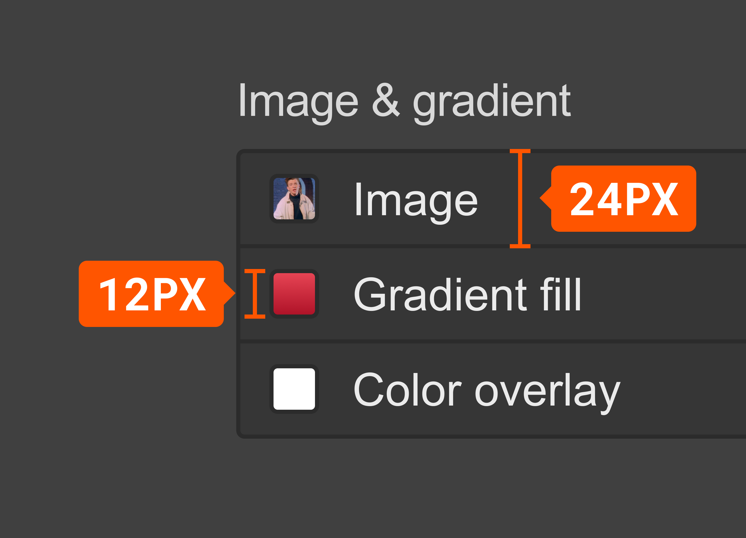 Webflow's image and gradient UI, illustrating how we occasionally break the grid.