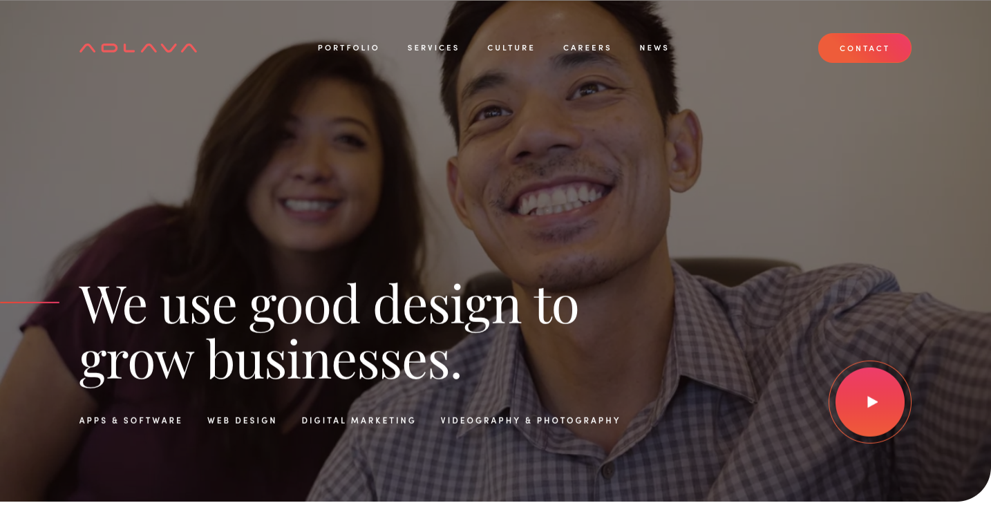 Adlava homepage.