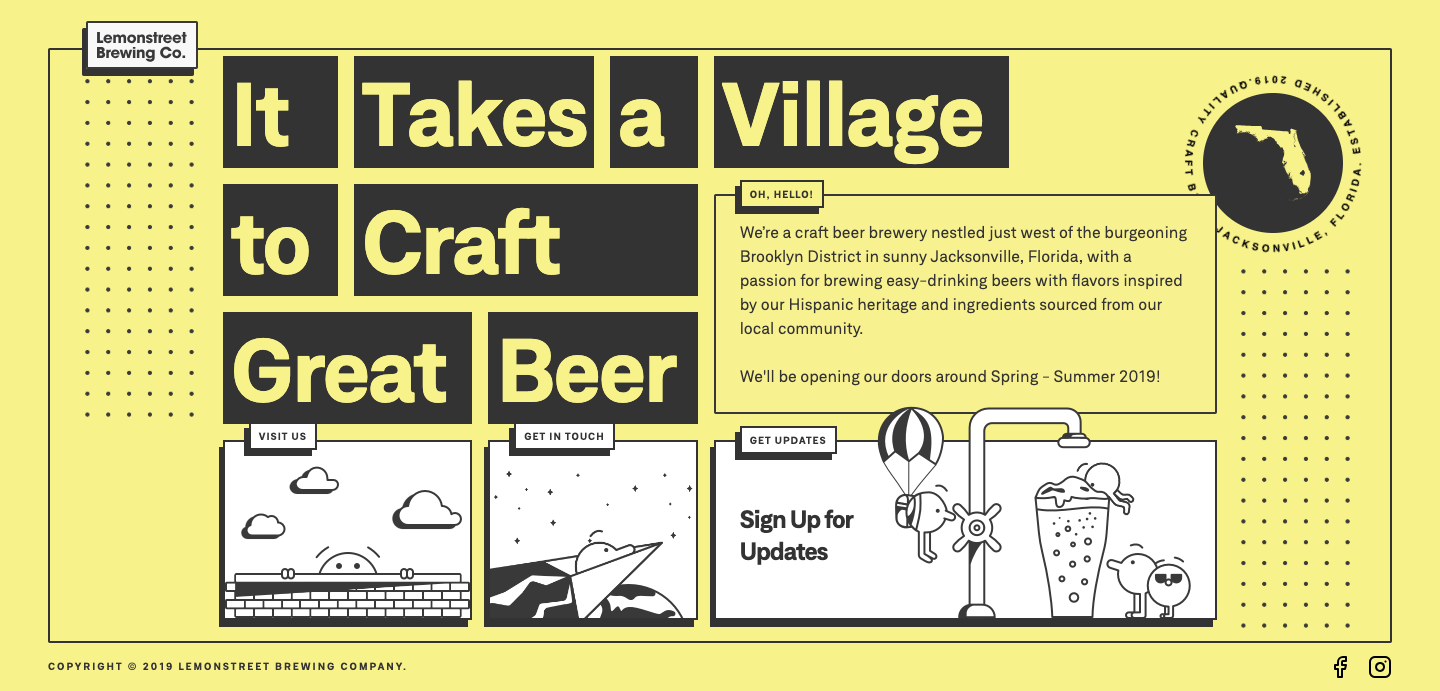 Lemonstree Brewing Co homepage.