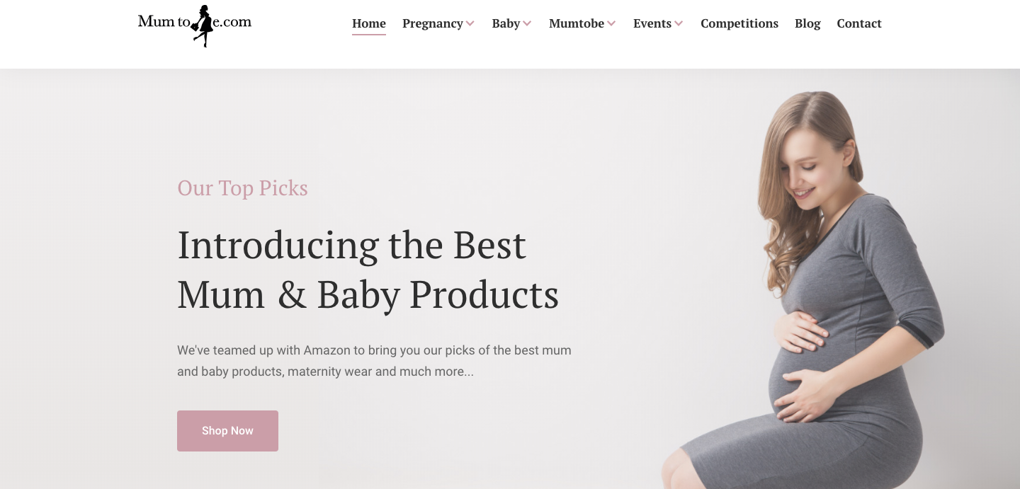Mumtobe homepage.