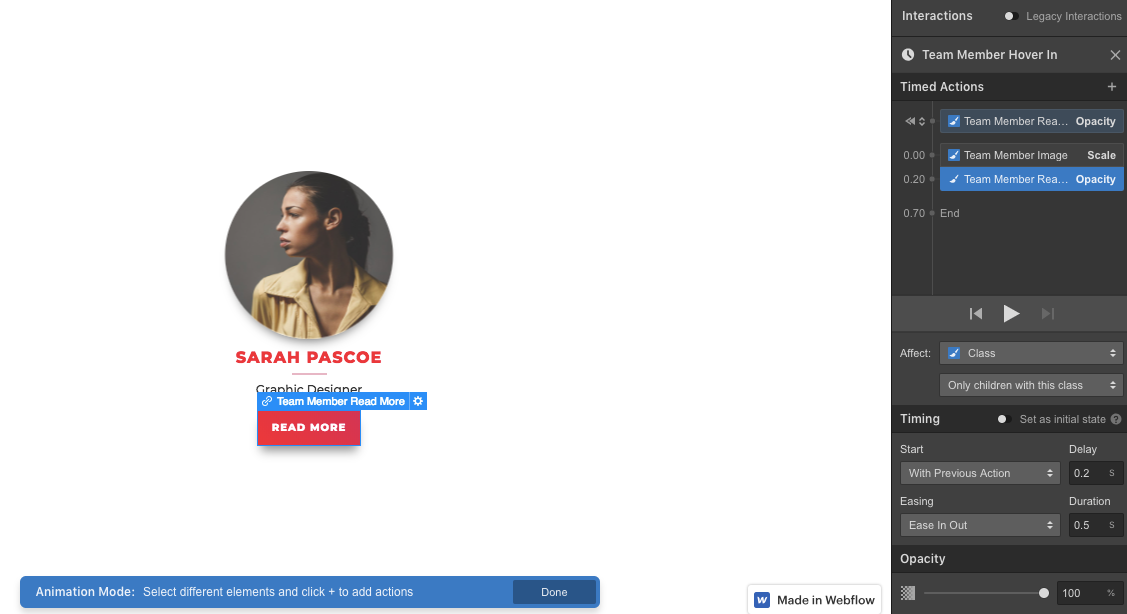 Read more button at 100% opacity at 20 seconds.