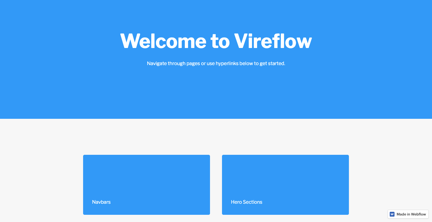 Vireflow Webflow showcase page