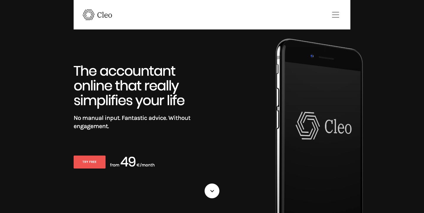 Cleo Webflow Showcase page