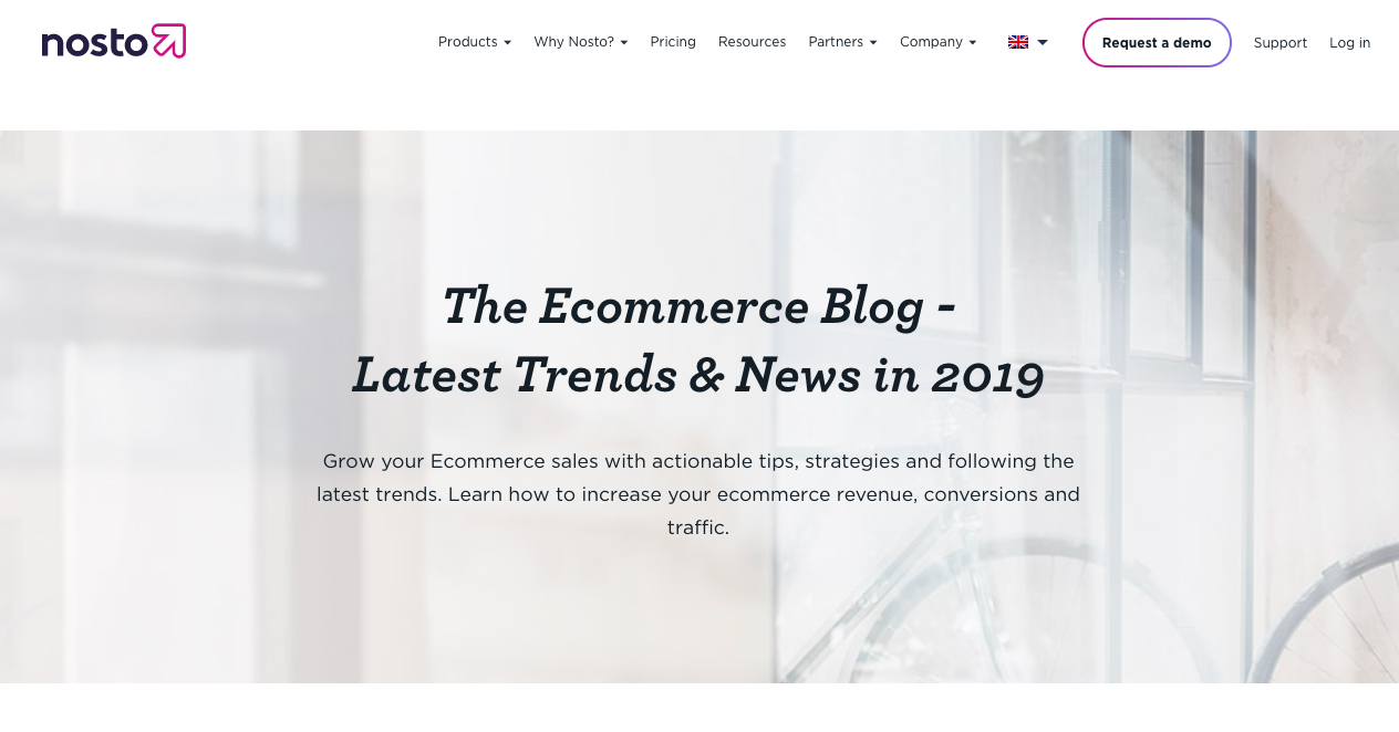 Nosto blog landing page.