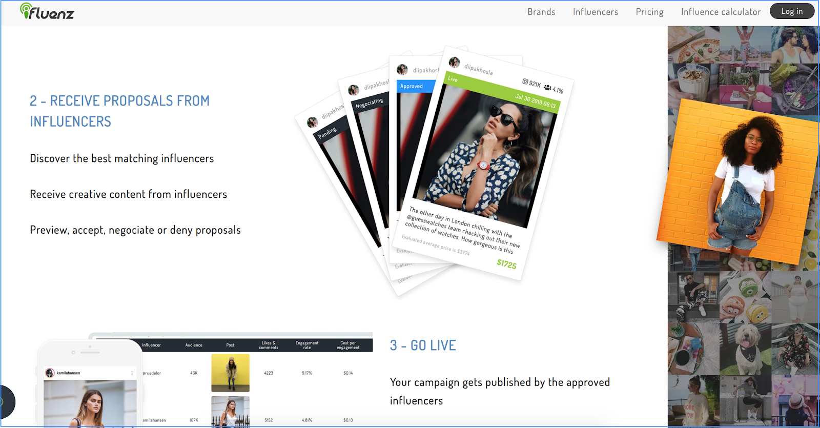 Ifluenz homepage