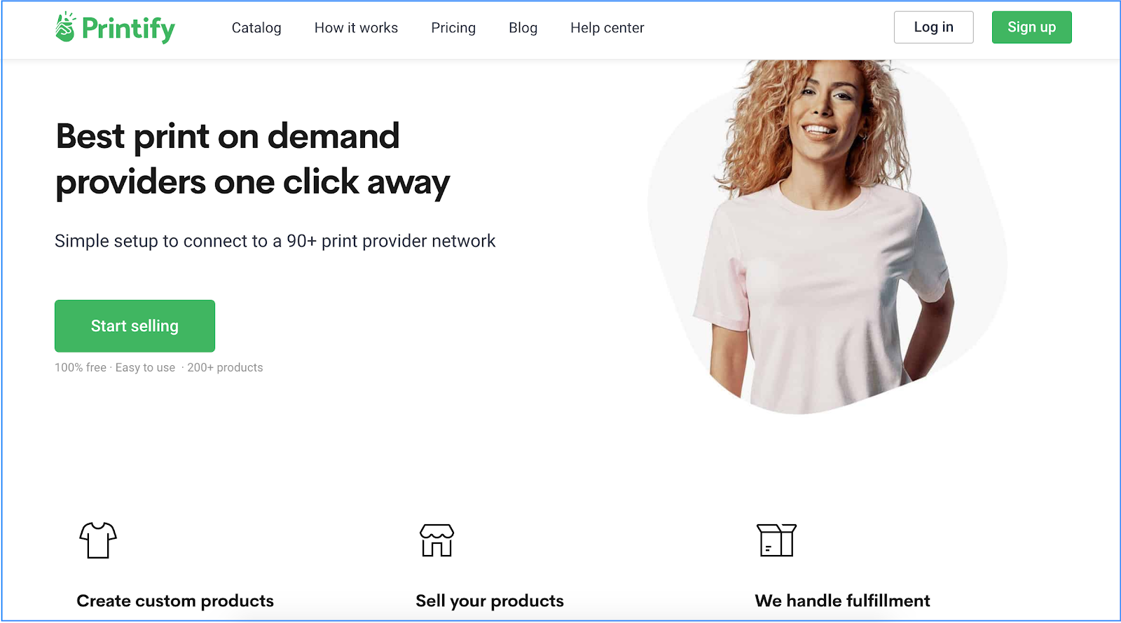 Printify print on demand homepage