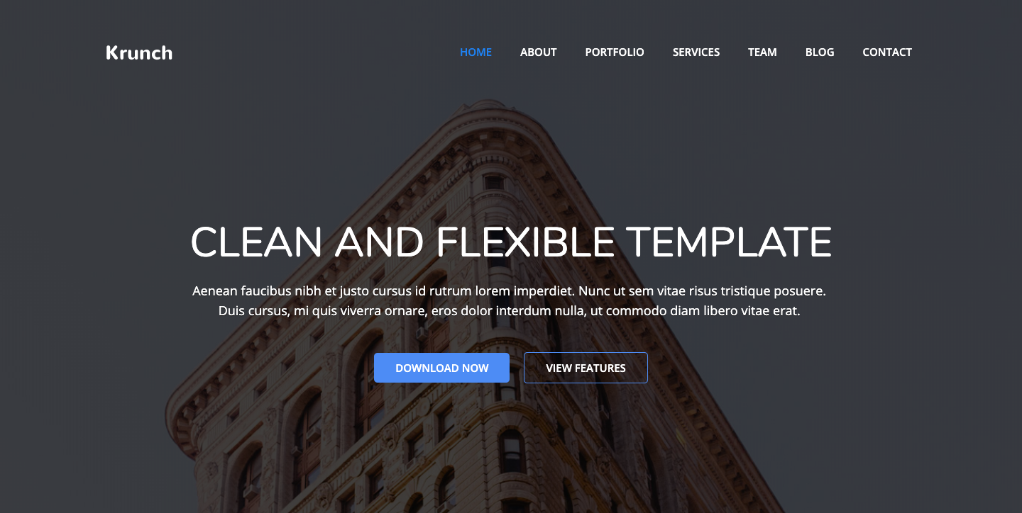 Krunch template page.