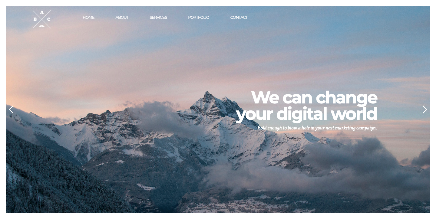 Creative Agency template page.