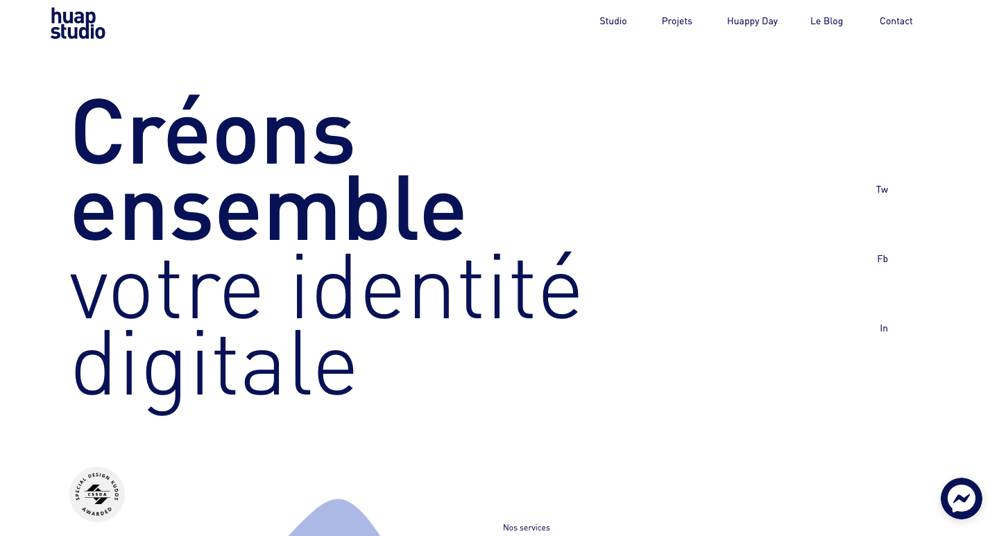 Huap Studio homepage.