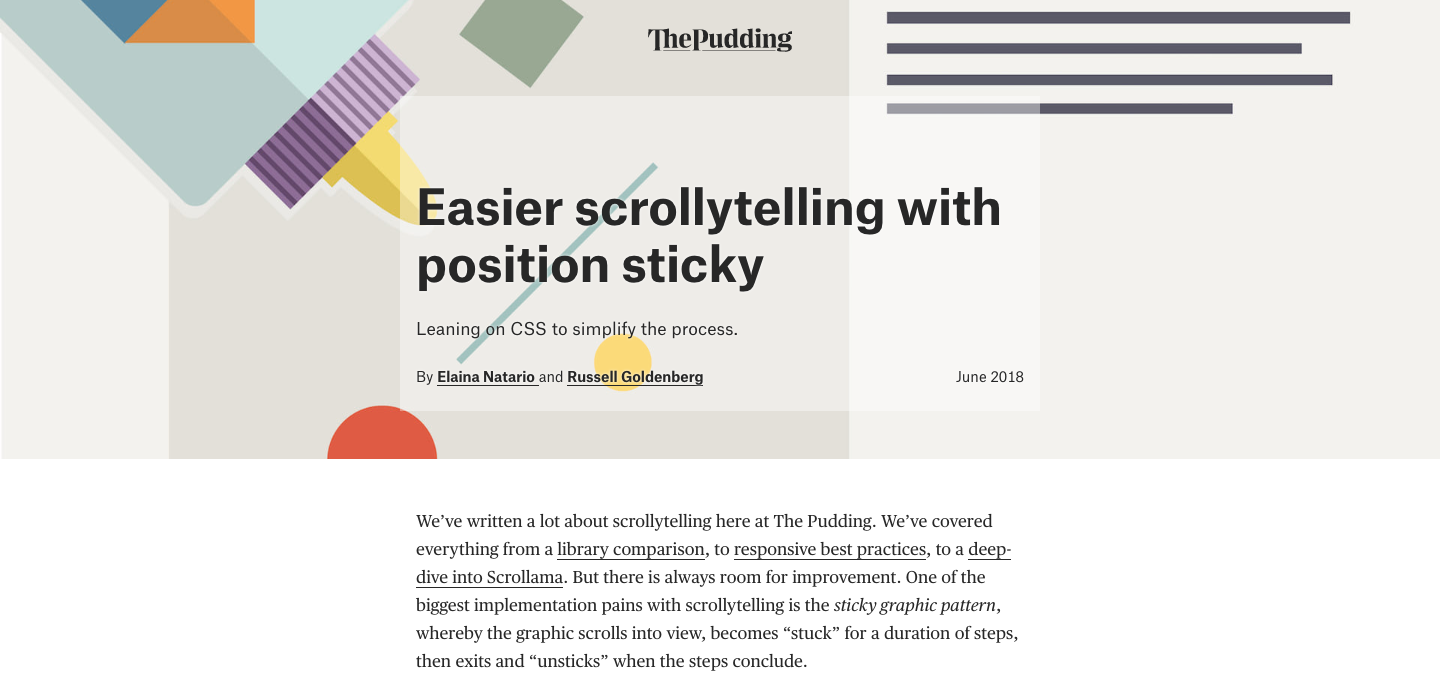 the pudding position sticky