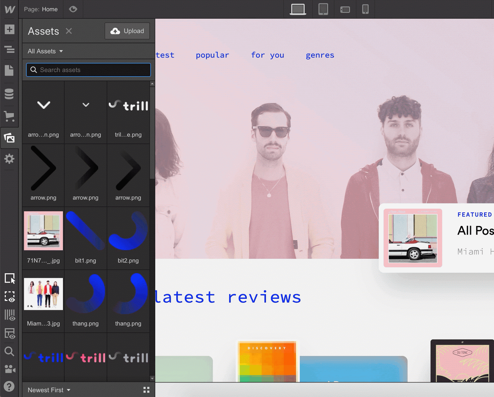 Find assets faster with a handy little search bar.