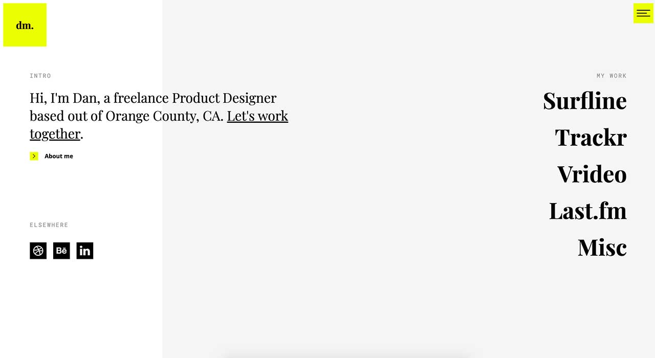 Dan Machado's portfolio site.