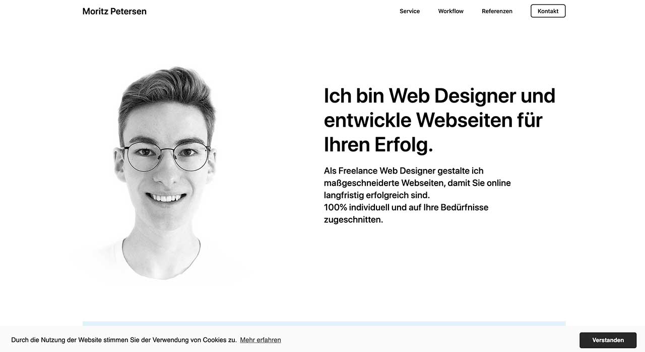 Moritz Petersen's portfolio site.