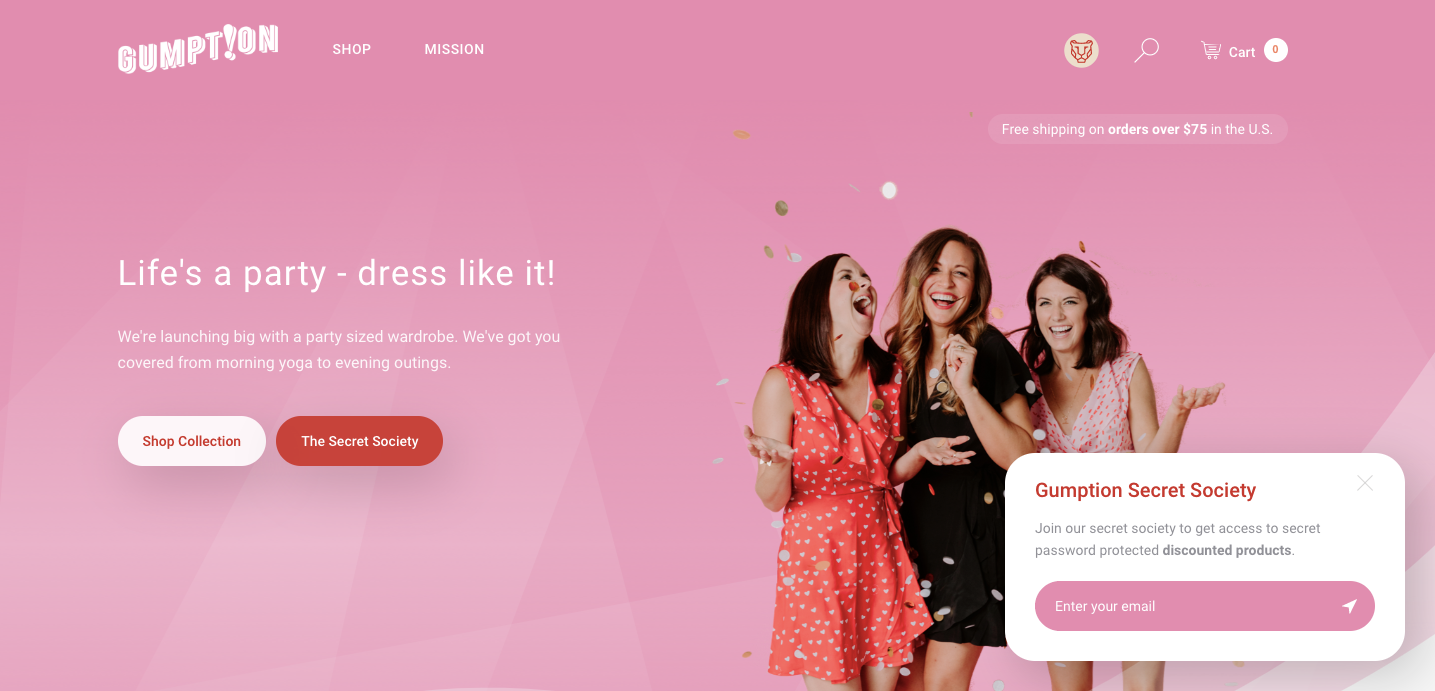 Gumption homepage.
