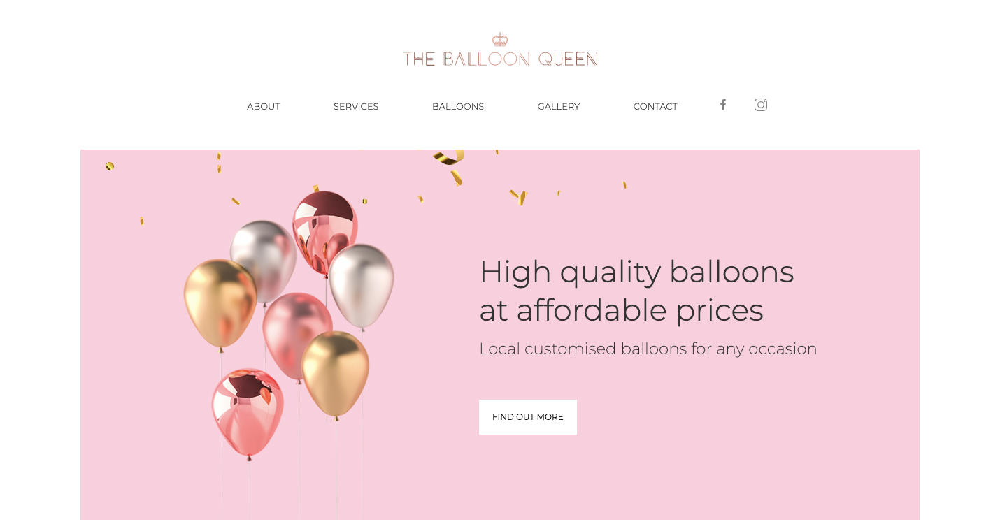 The Balloon Queen homepage.