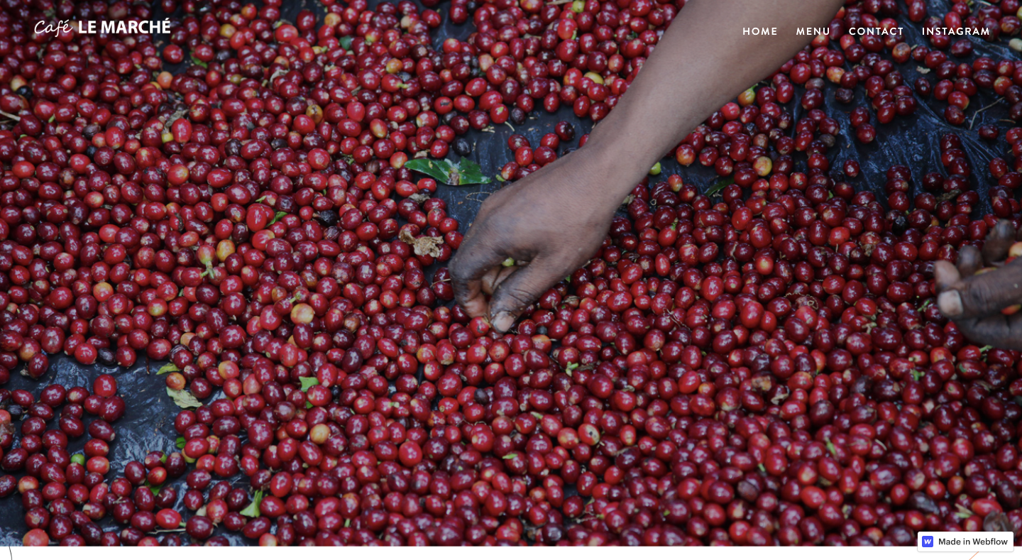 Cafe Le Marche restaurant homepage.