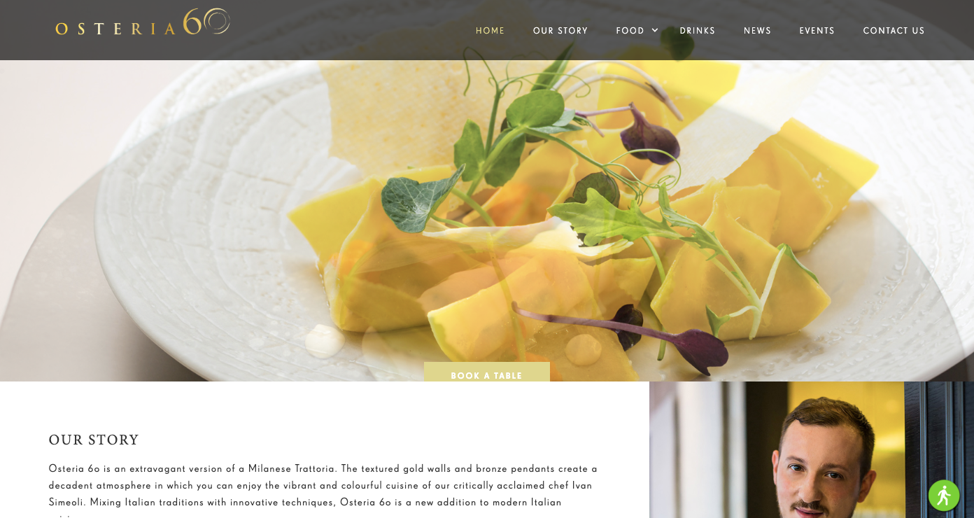 Osteria 60 restaurant site.