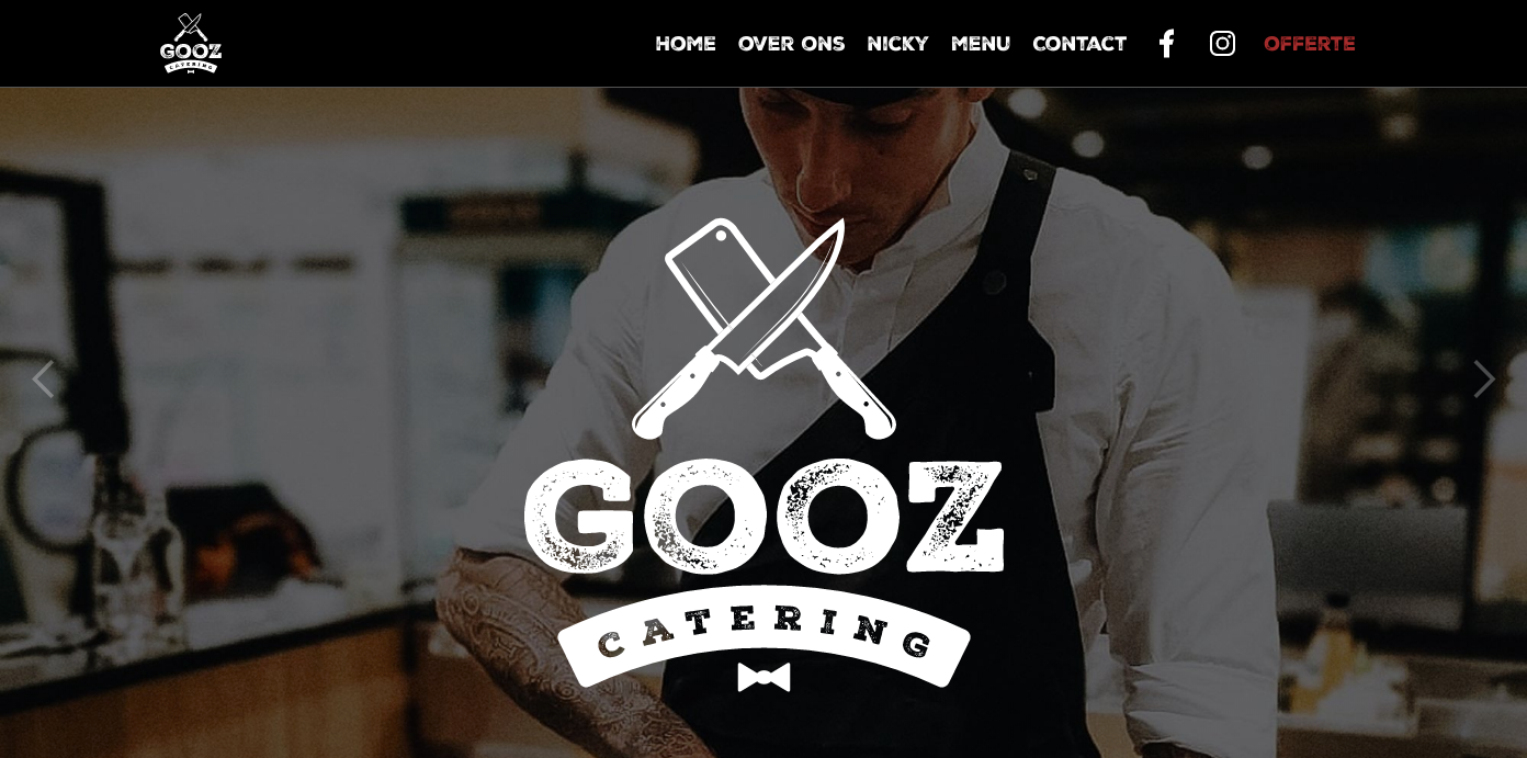 Gooz catering restaurant homepage.