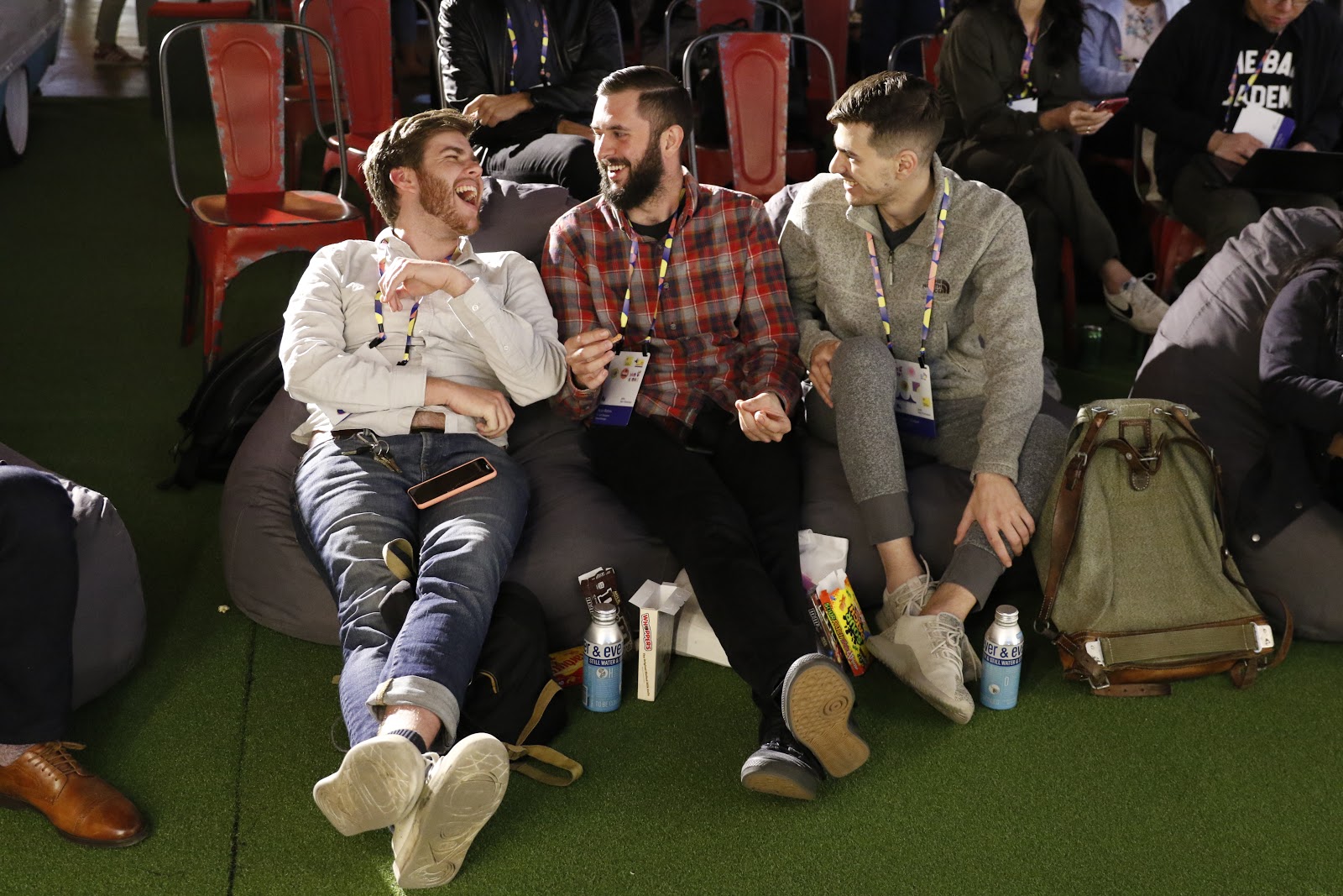 group of people laughing