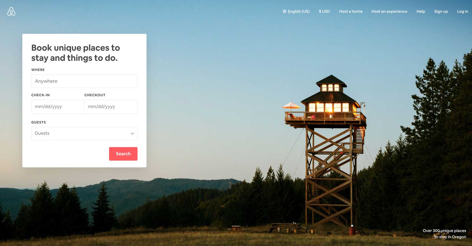 airbnb homepage design