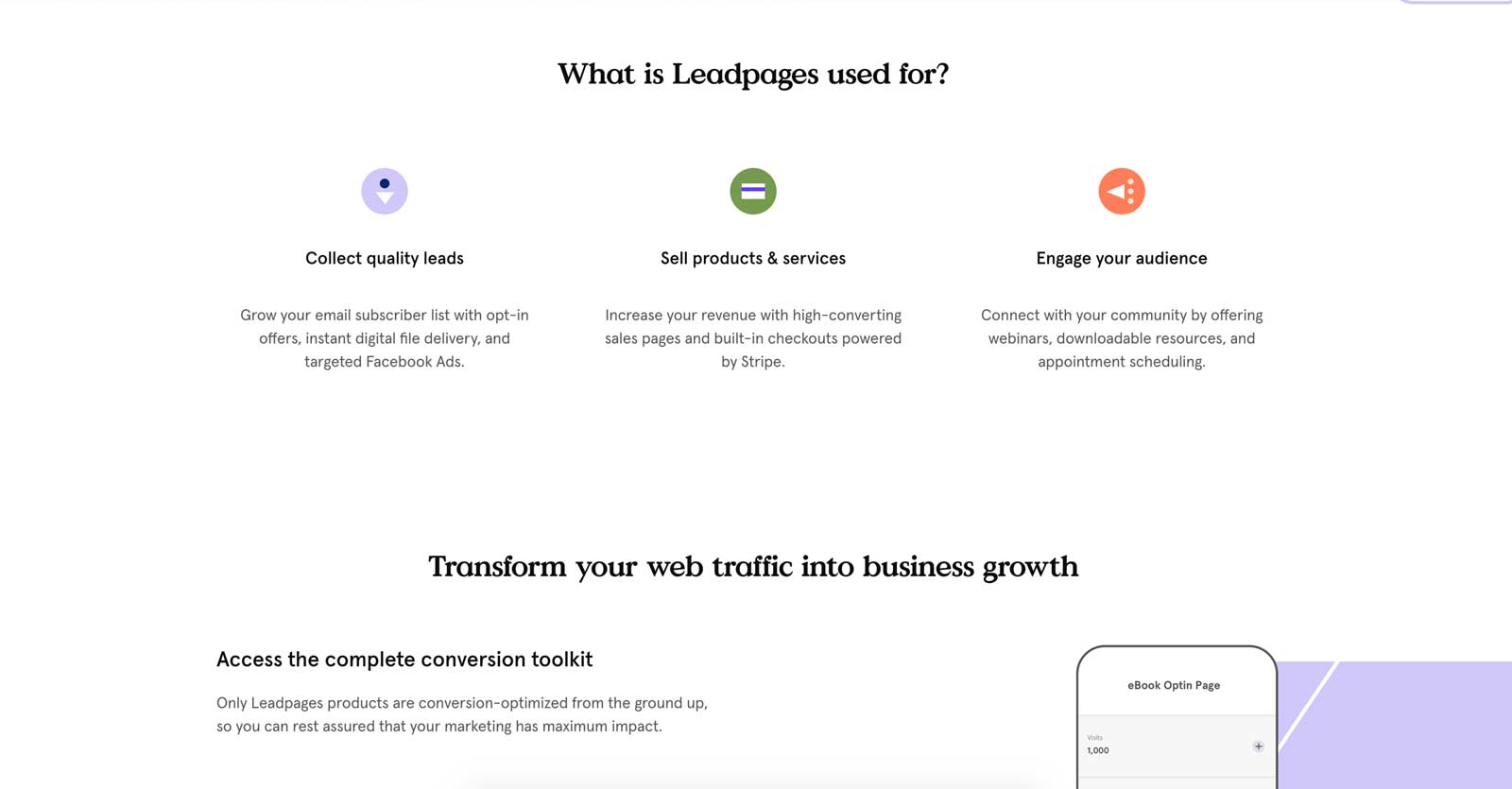 leadpages features