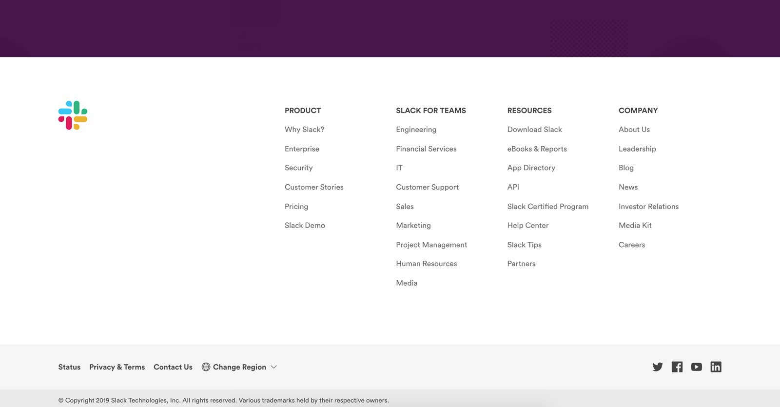 slack footer design