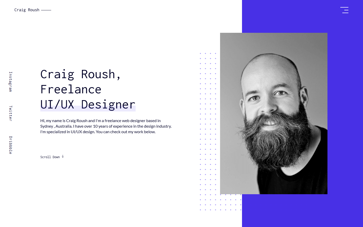 craig webflow template