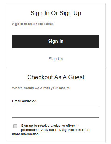 checkout as guest