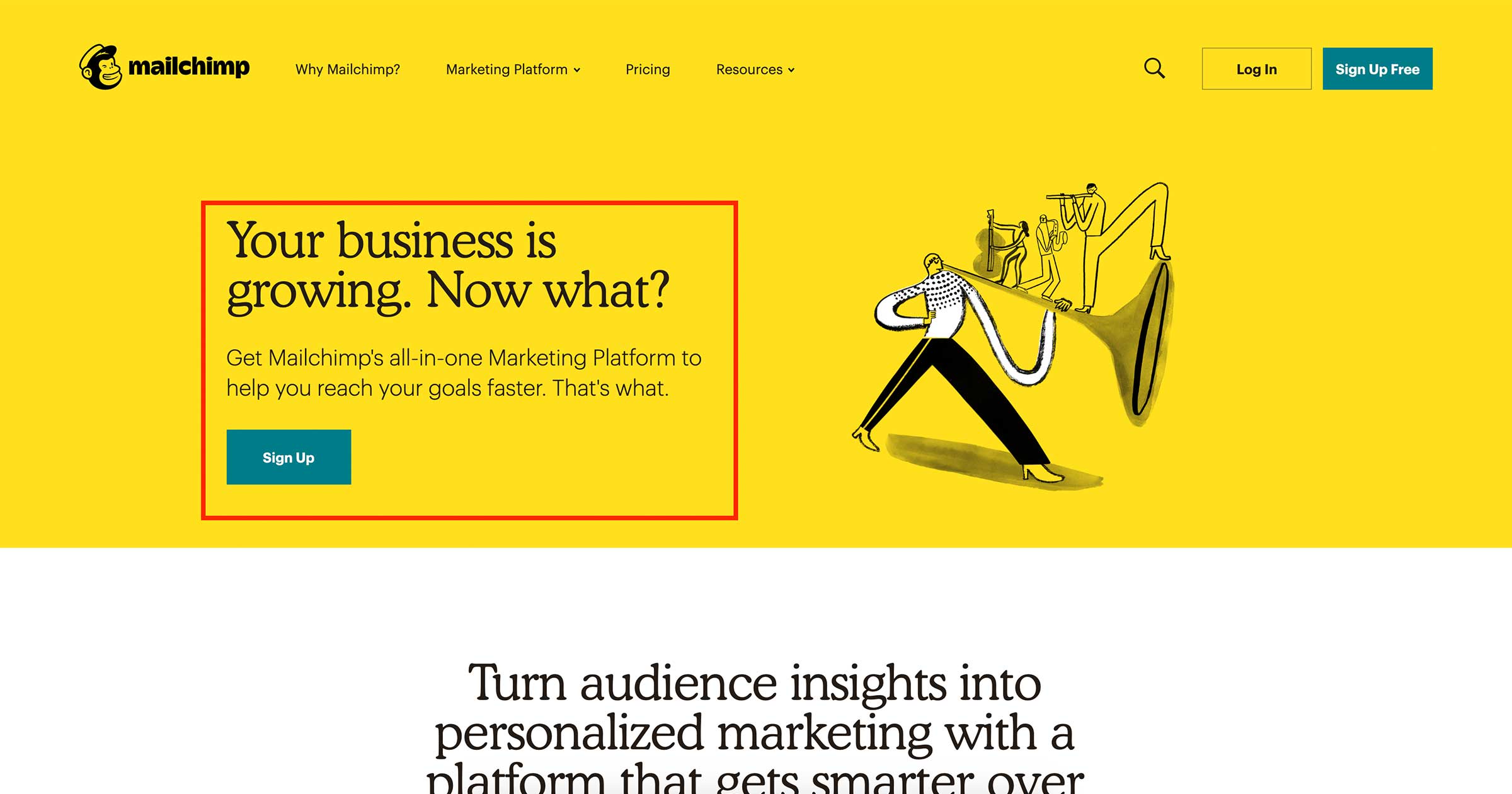 mailchimp marketing platform page