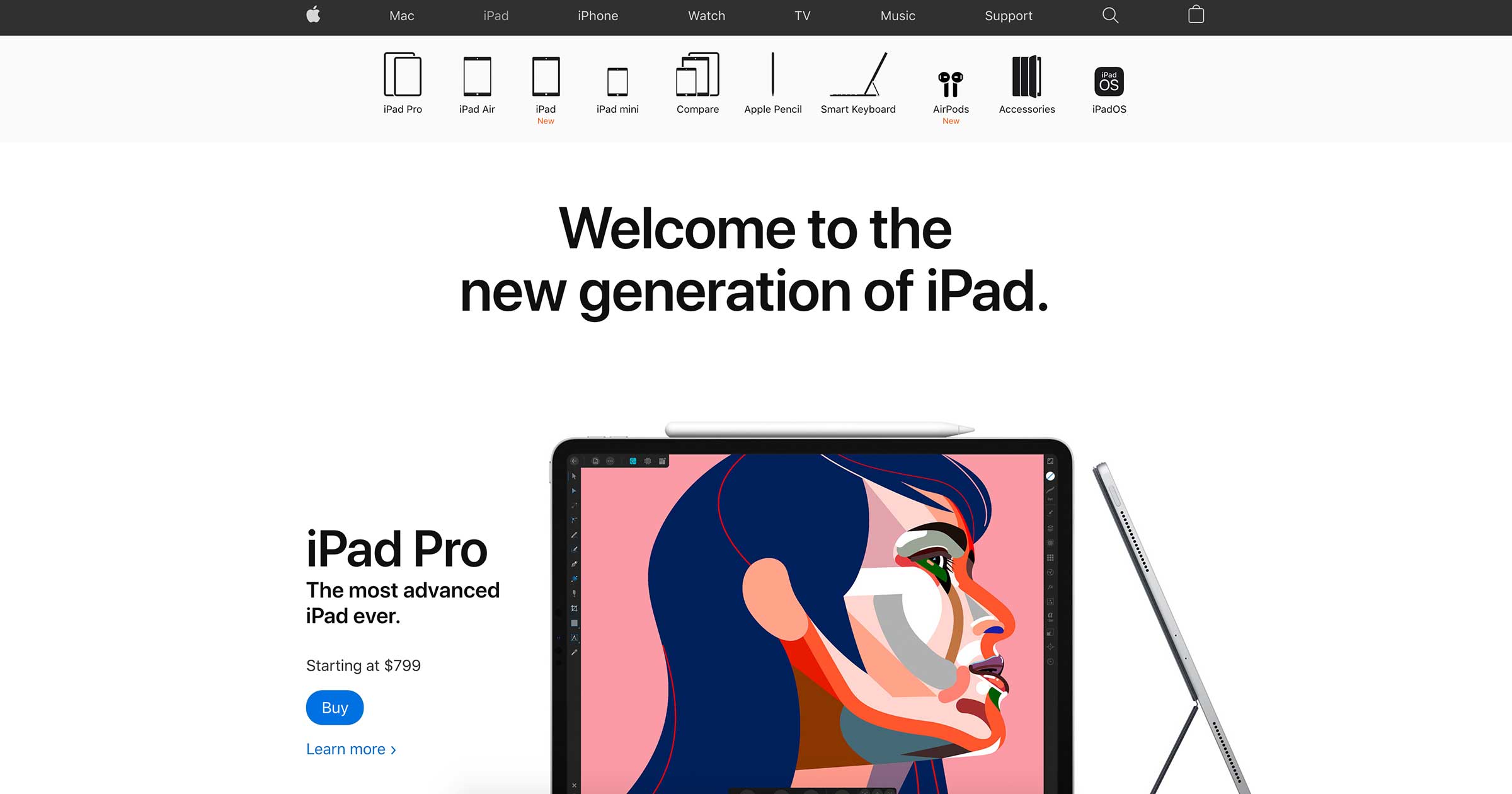 apple ipad page