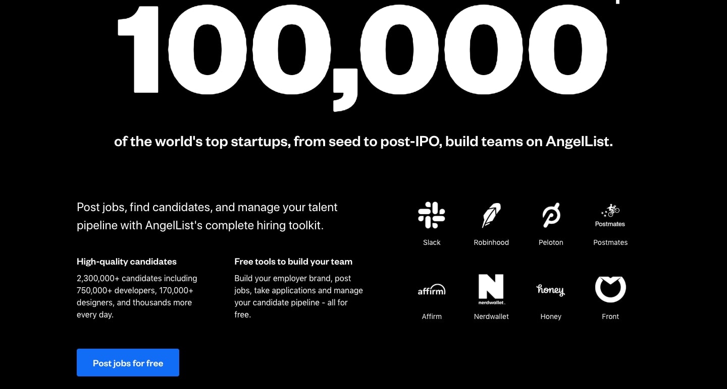 100,000 startups use angellist