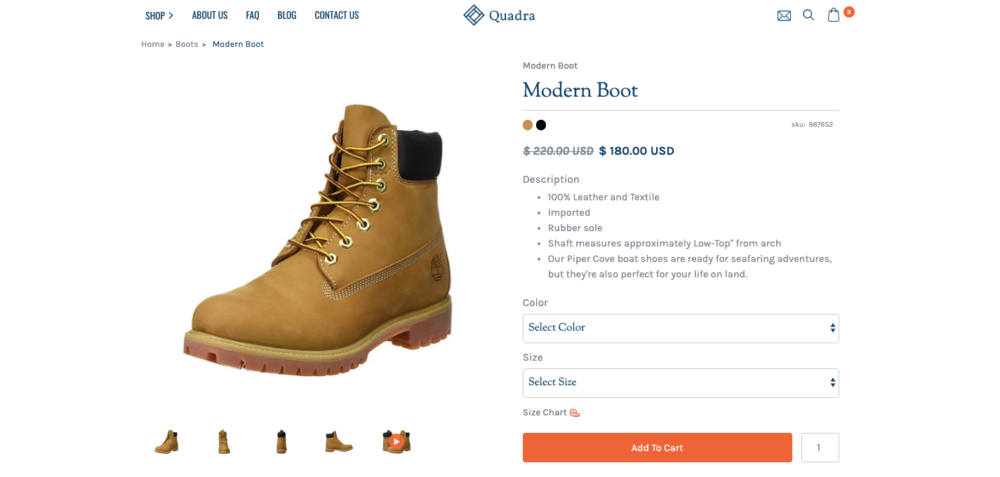 quadra product page