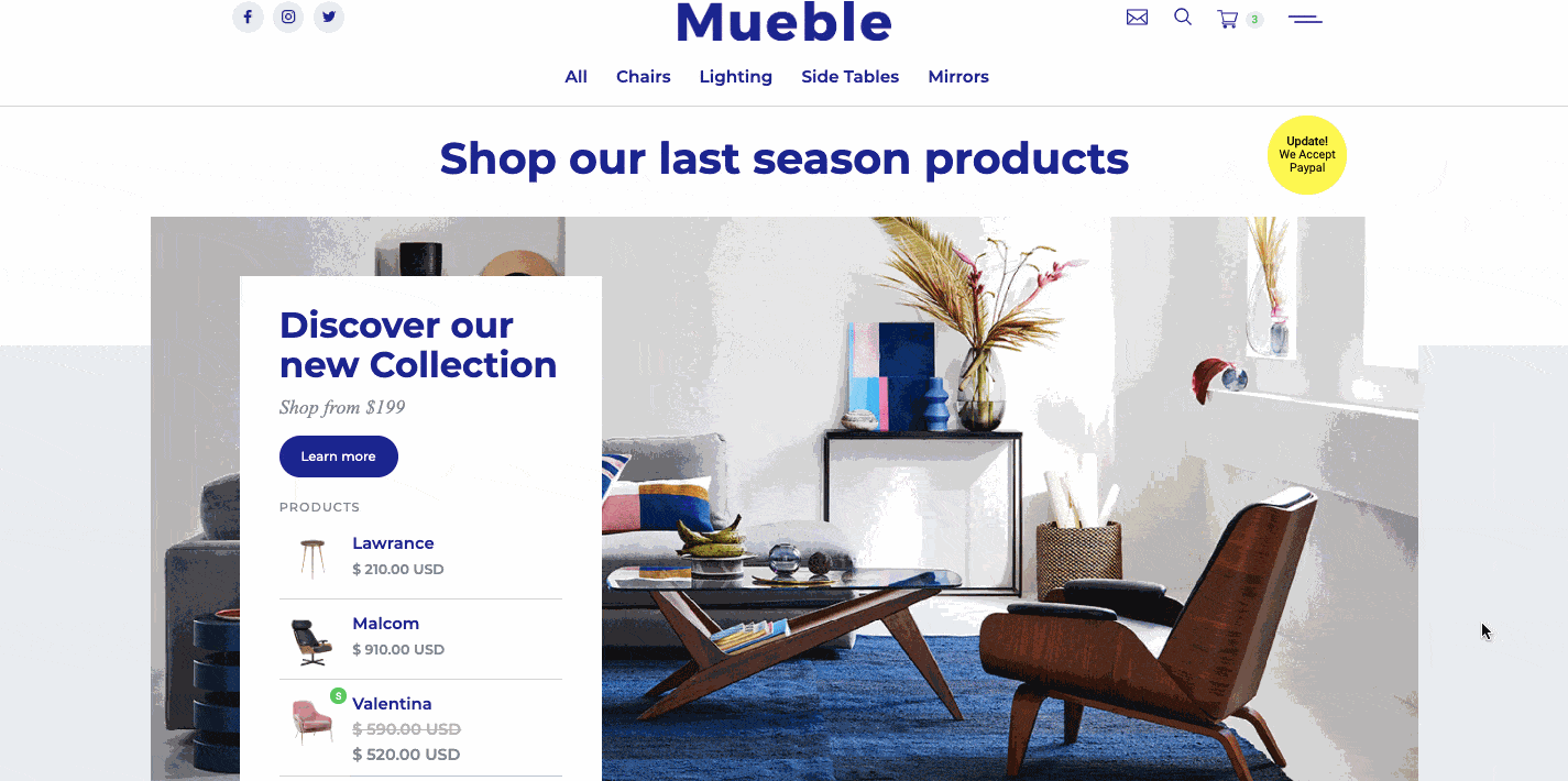 mueble home page