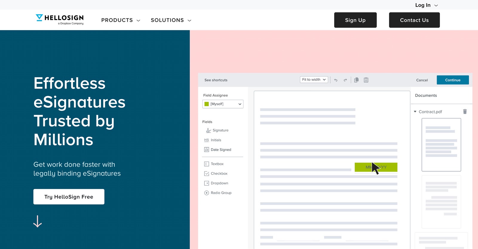 hellosign home page