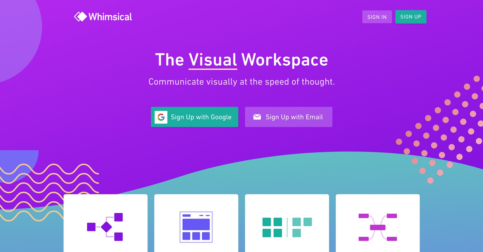 whimsical's visual workspace