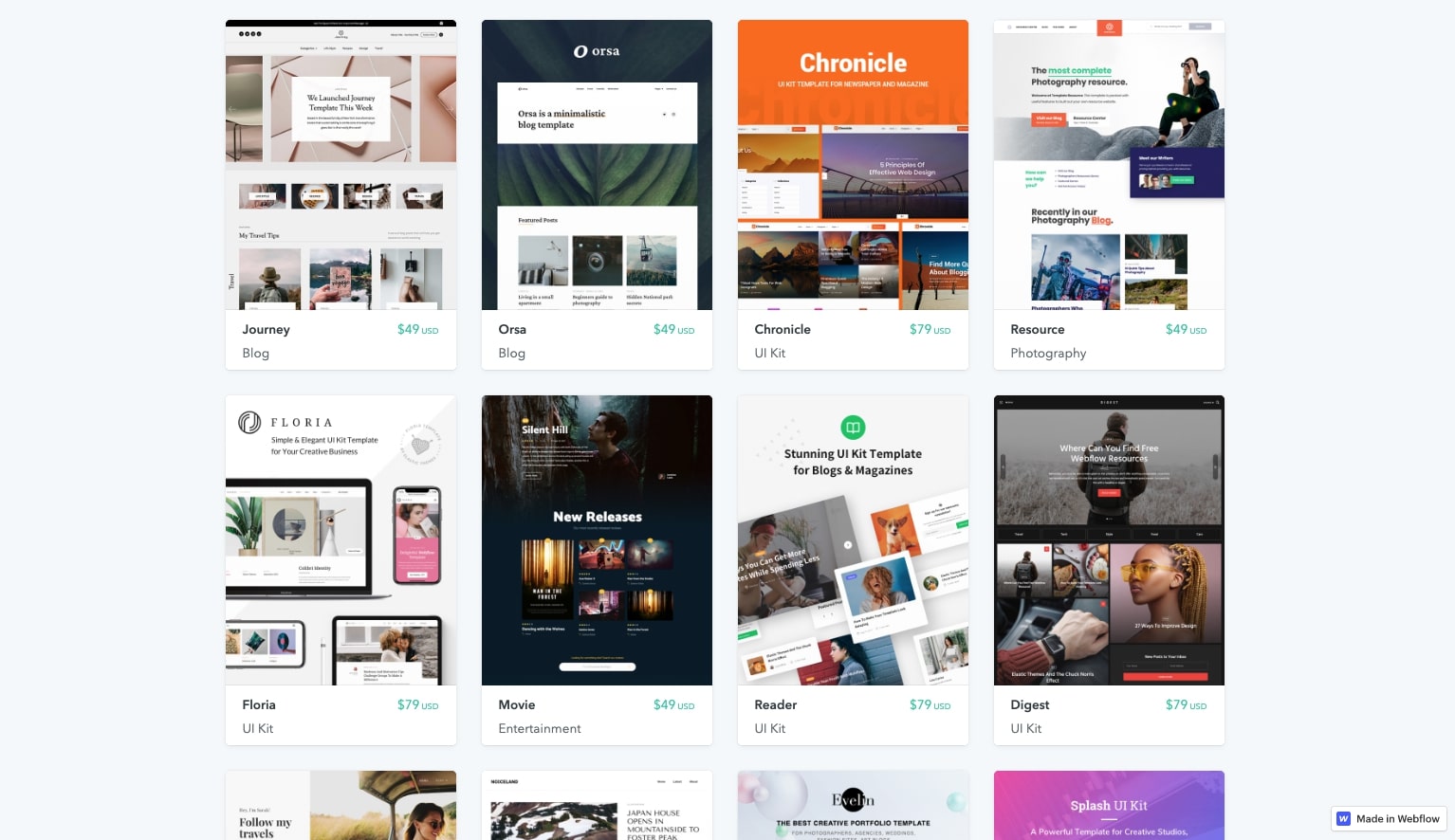 webflow blog templates
