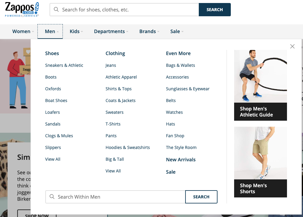 zappos website