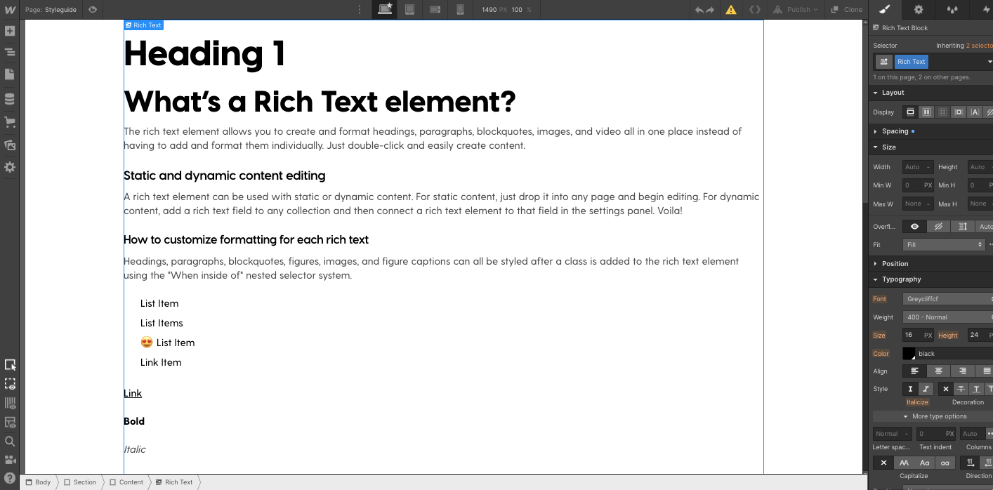 webflow designer