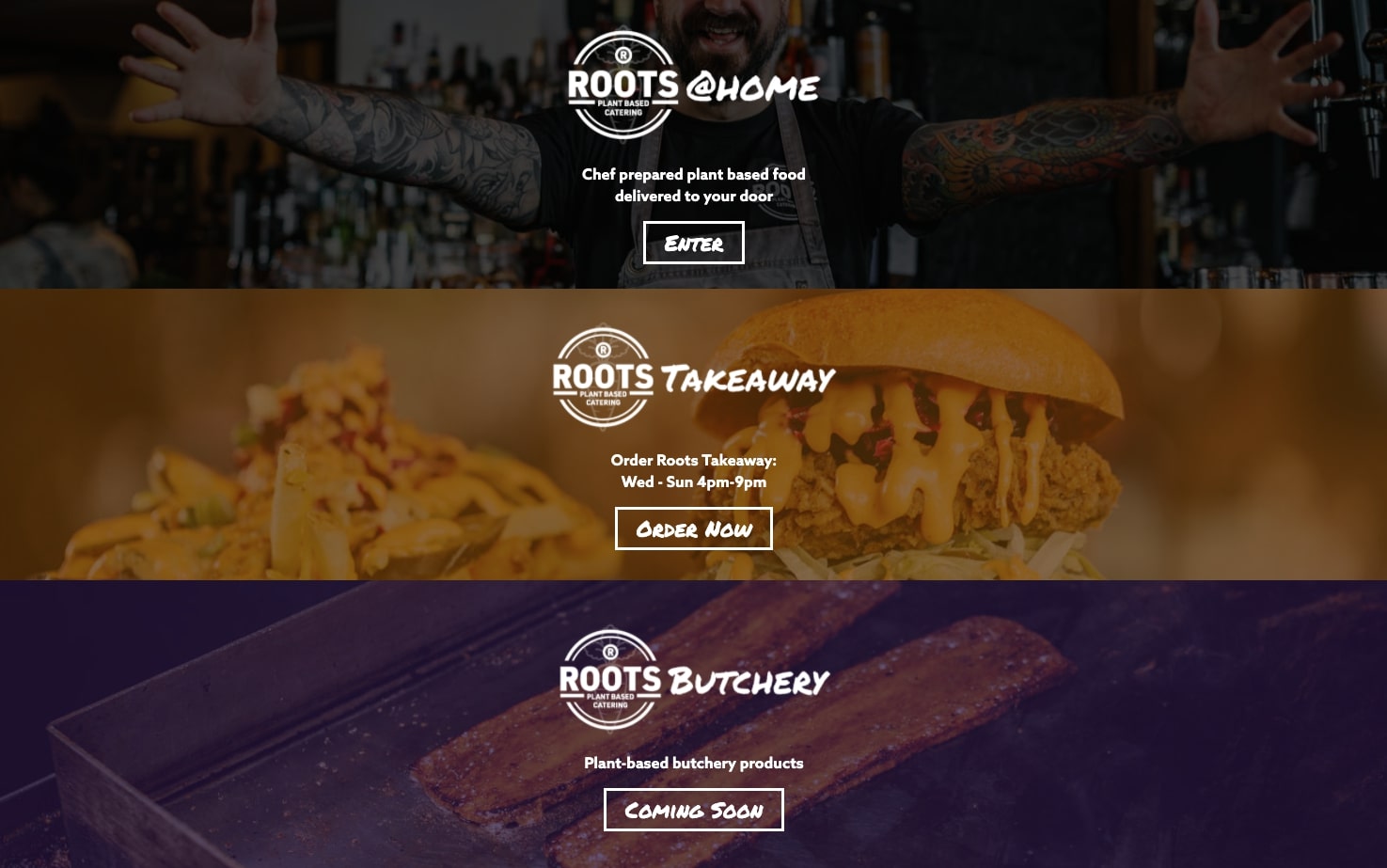 roots catering website