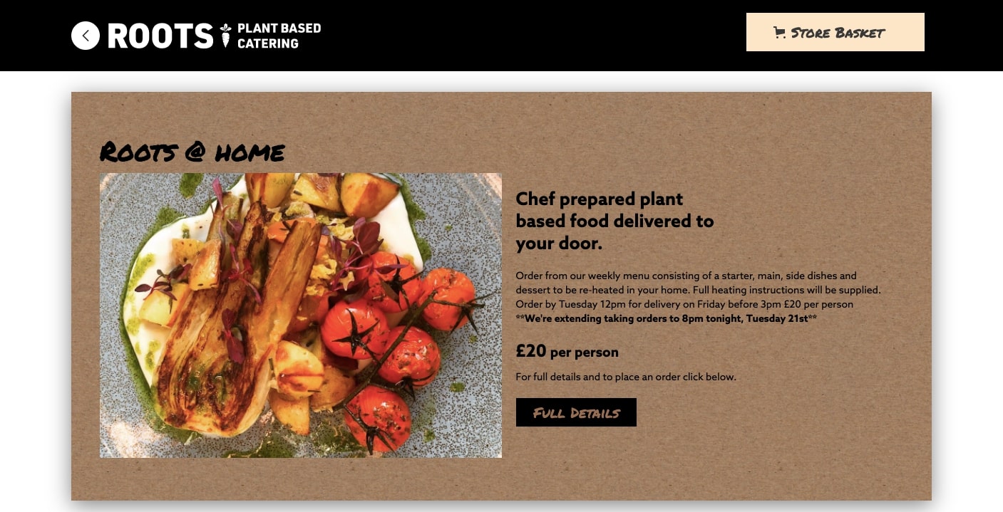 roots plant based catering
