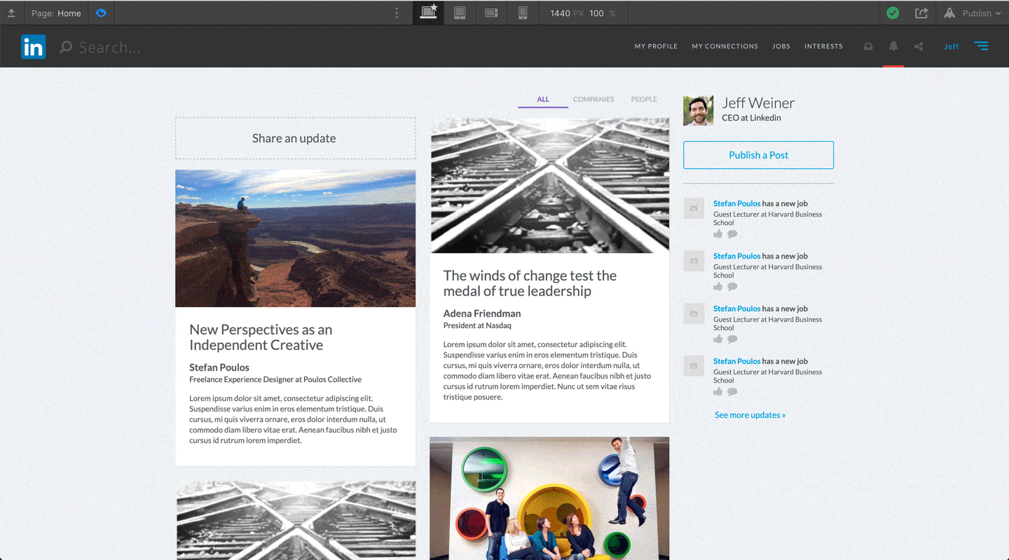 LinkedIn rebuild in Webflow