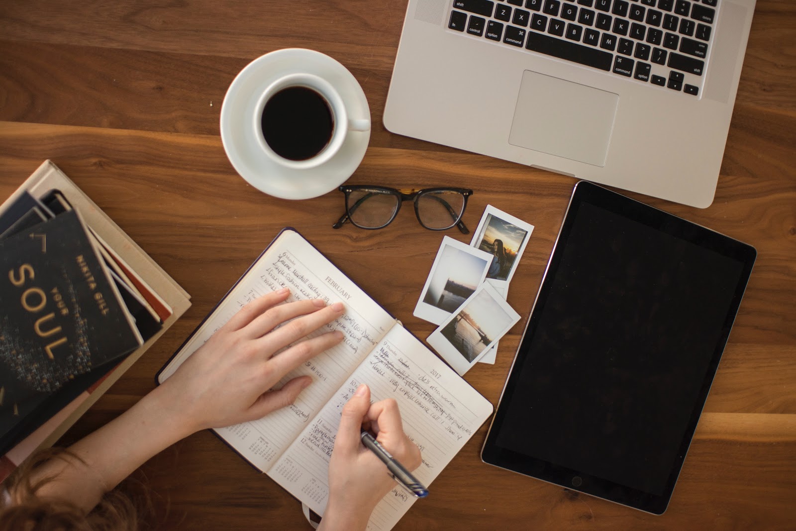 writing on a desk