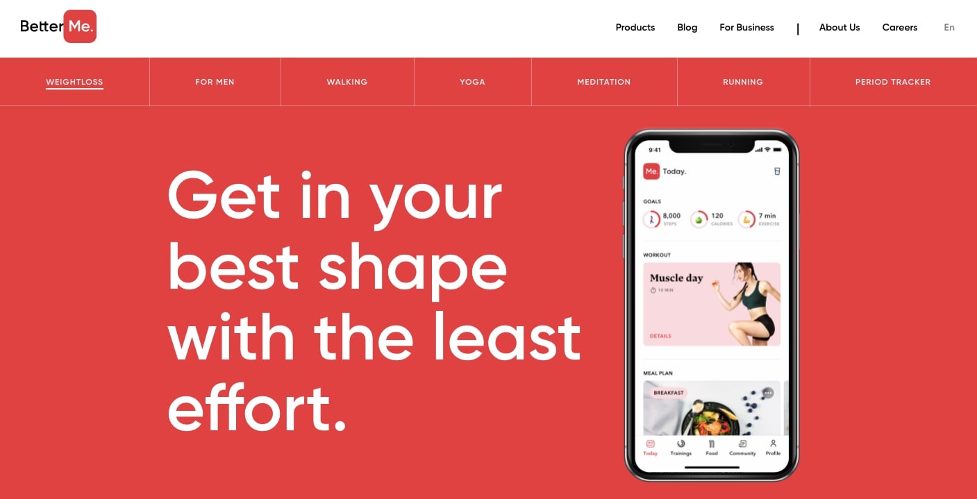 betterme landing page
