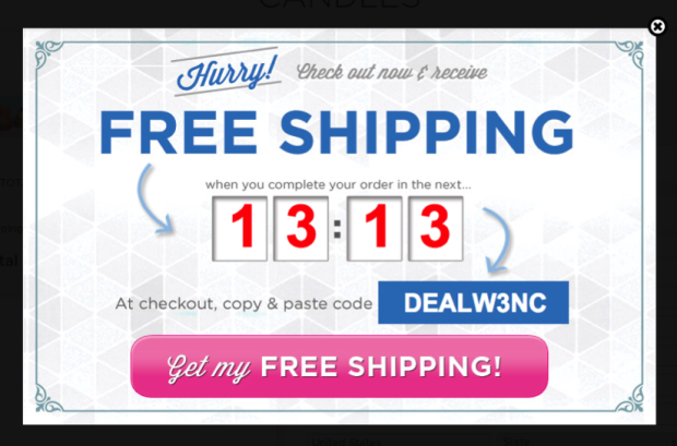 free shipping popup