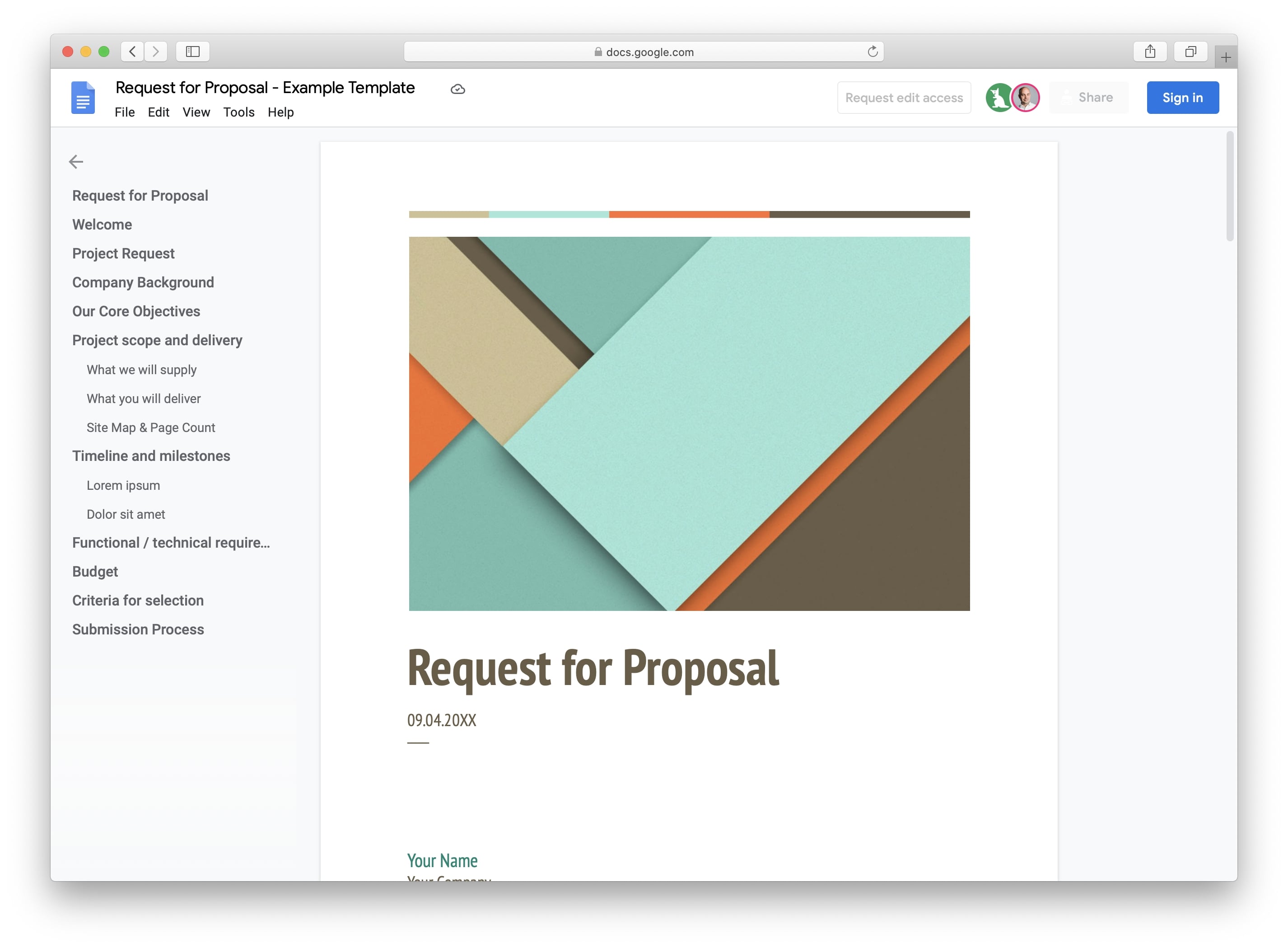 rfp example template